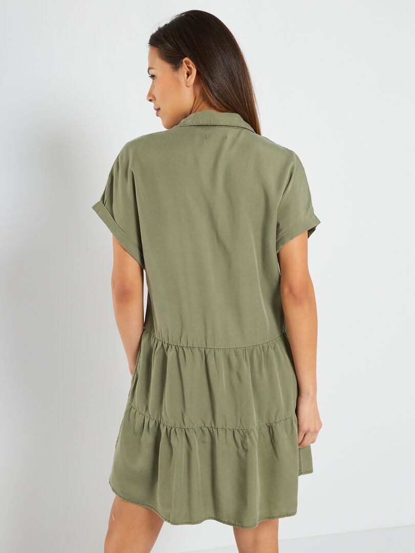 Robe courte avec col chemise Vert Kiabi 10.00€