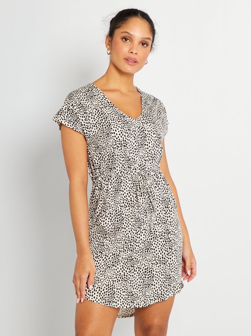 Robe courte avec cordon de serrage  'JDY' léopard - Kiabi