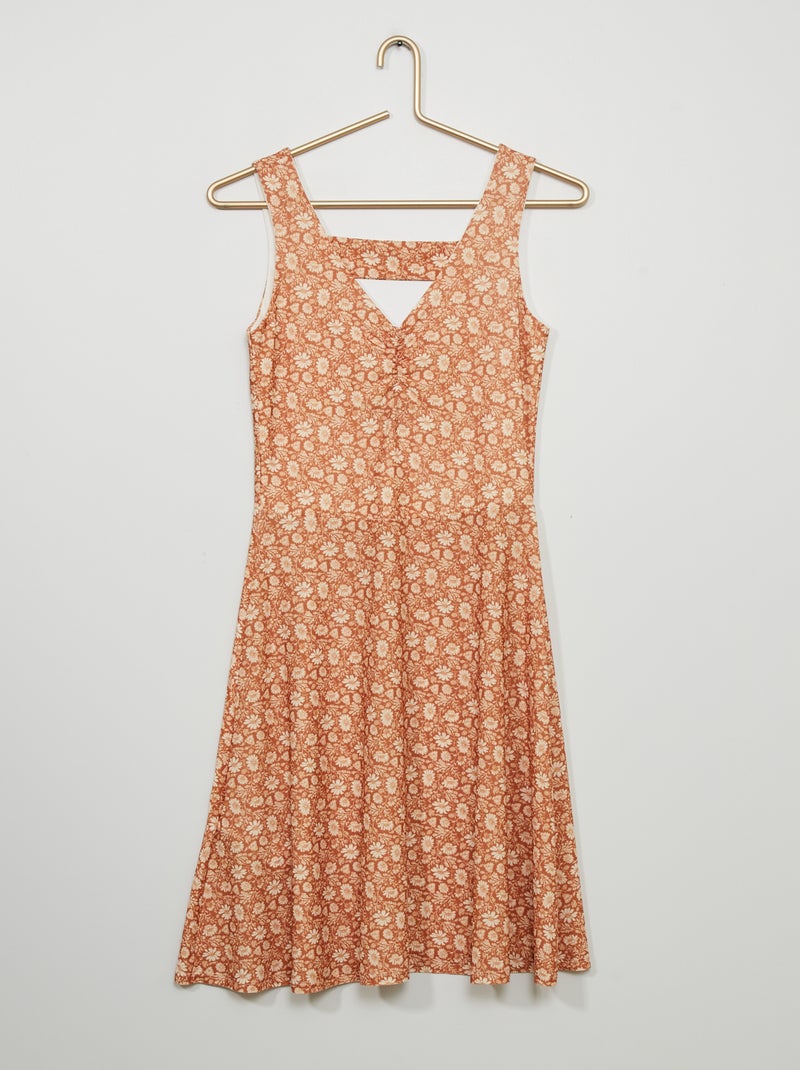 Robe courte avec dos ouvert Marron - Kiabi