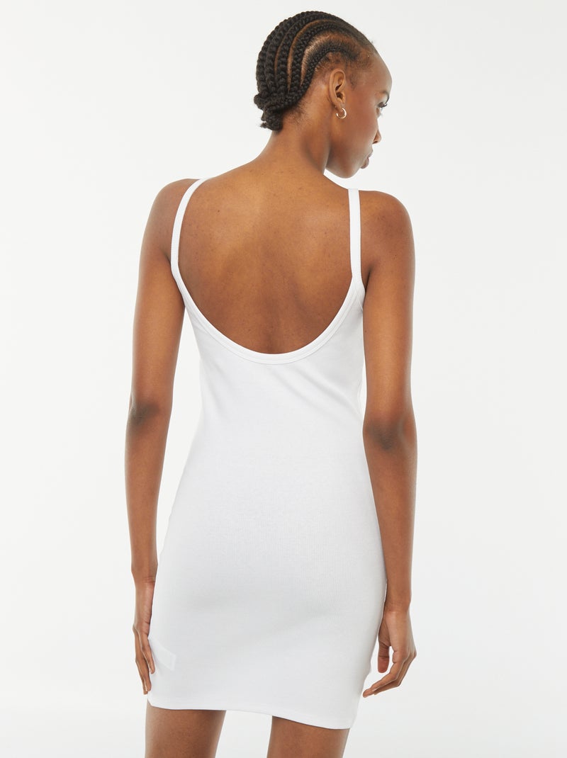 Robe courte avec emmanchure américaine Blanc - Kiabi