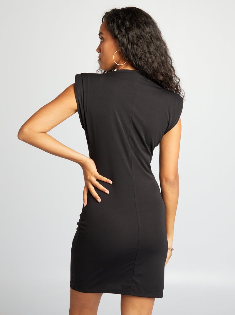 Robe courte avec épaulettes noir - Kiabi
