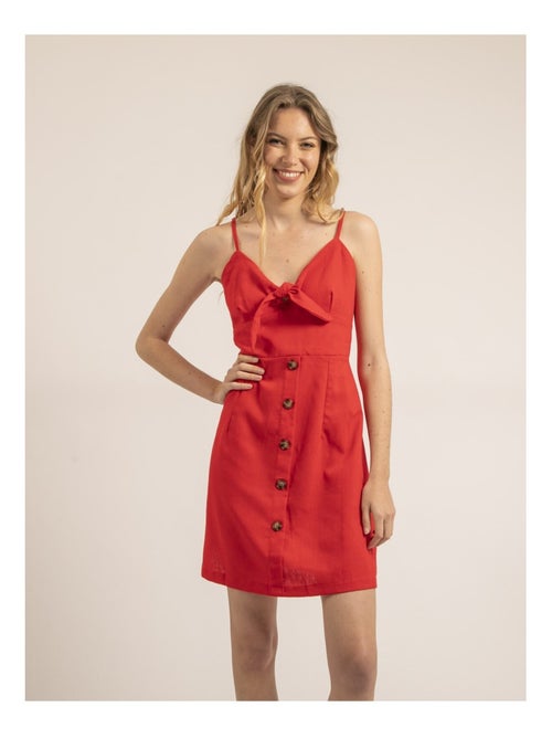 Robe courte avec noeud ICHEKA - Kiabi