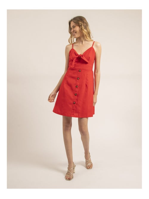 Robe courte avec noeud ICHEKA - Kiabi