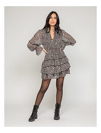 Robe courte avec volants IZZY
