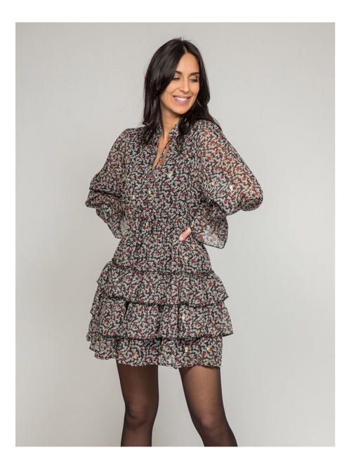 Robe courte avec volants IZZY - Kiabi