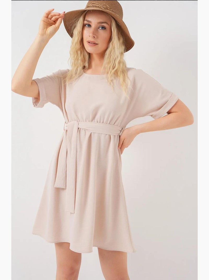 Robe courte ayrobin à manches courtes 2572 bdart Crème - Kiabi