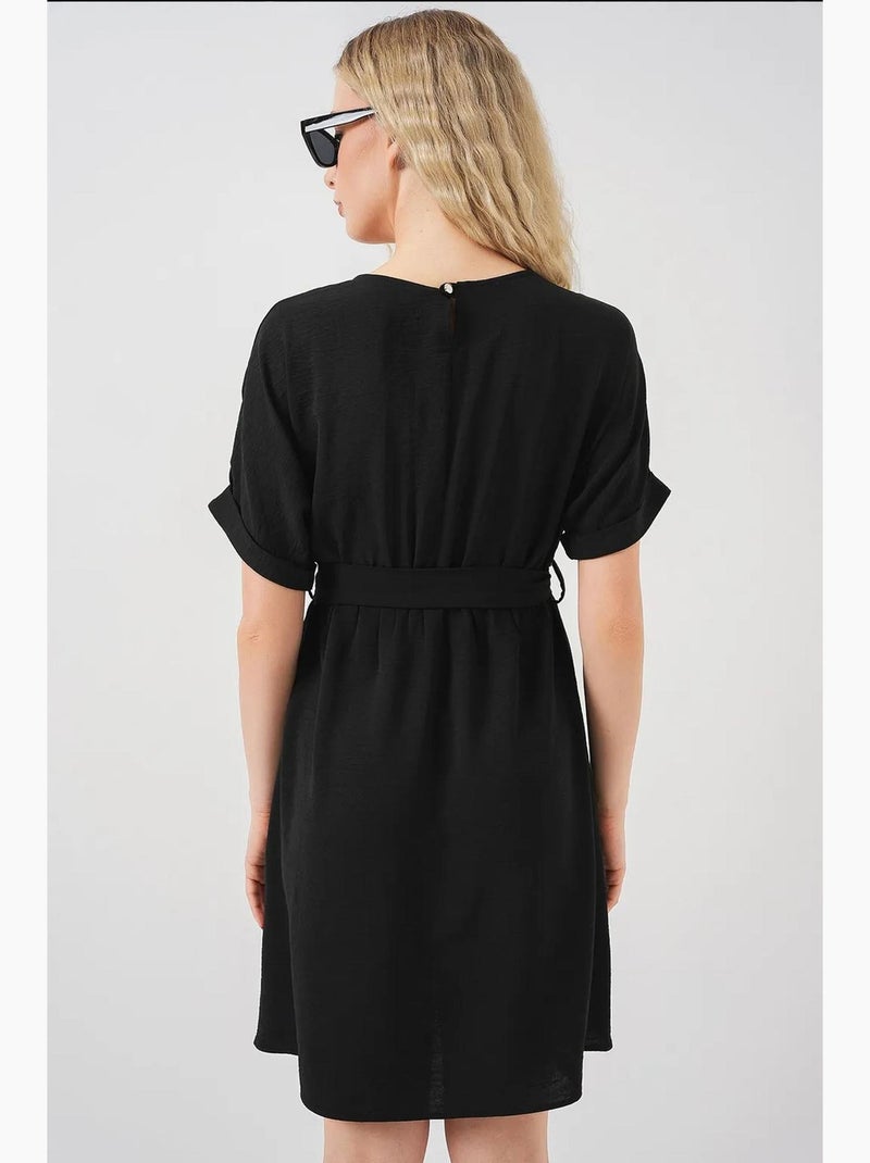 Robe courte ayrobin à manches courtes 2572 bdart Noir - Kiabi