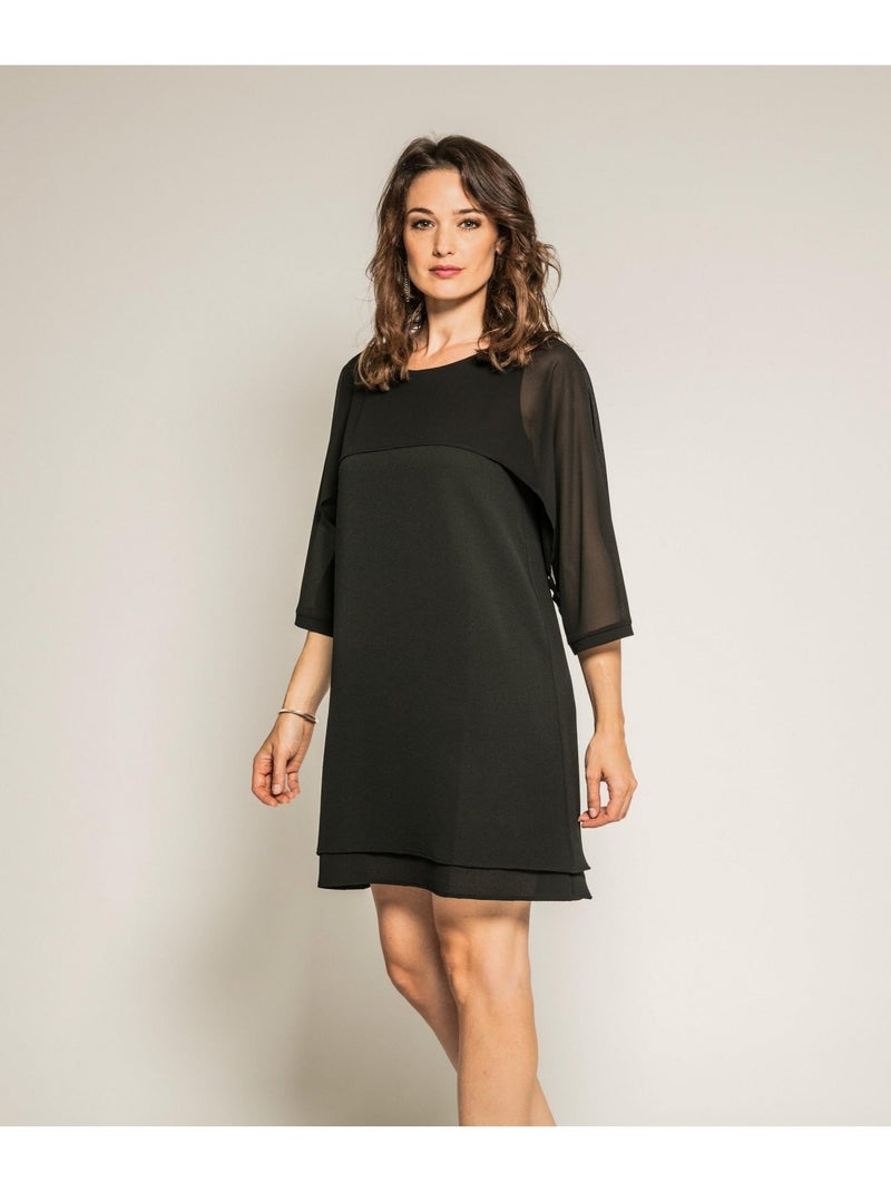 Robe courte bimatière IDALIE Noir - Kiabi