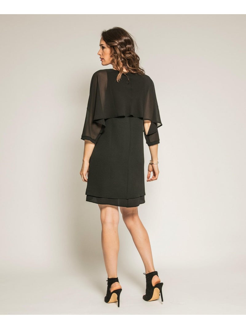 Robe courte bimatière IDALIE Noir - Kiabi