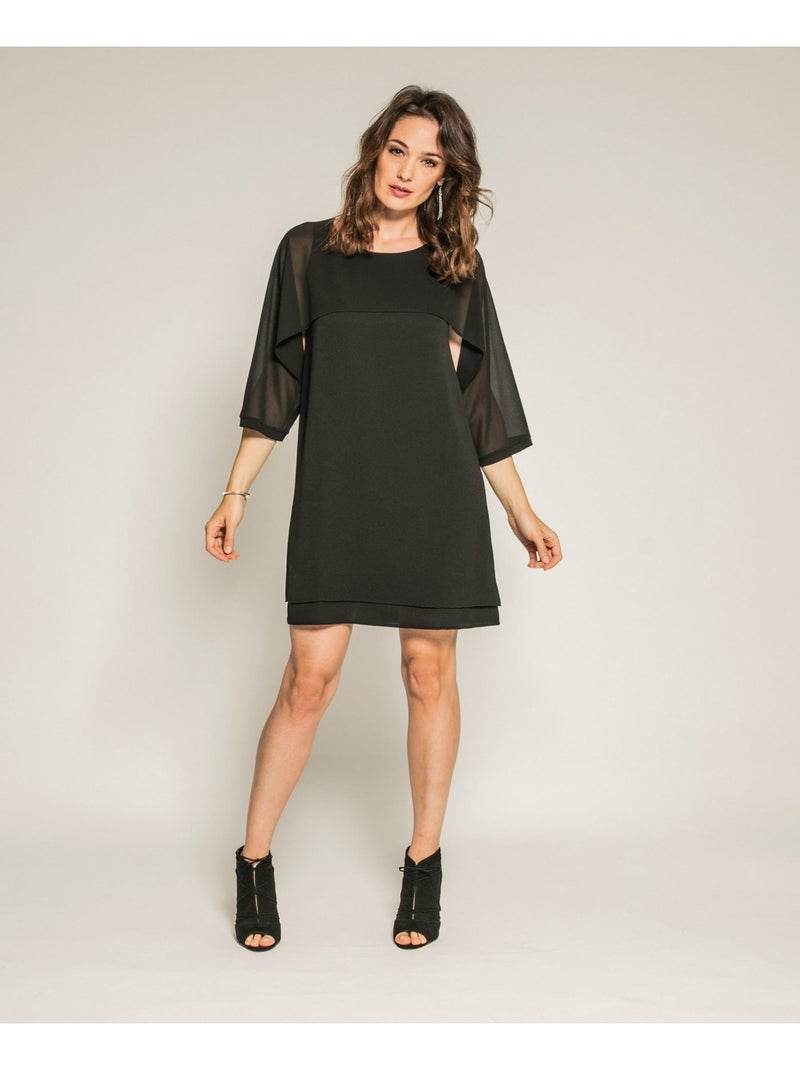 Robe courte bimatière IDALIE Noir - Kiabi