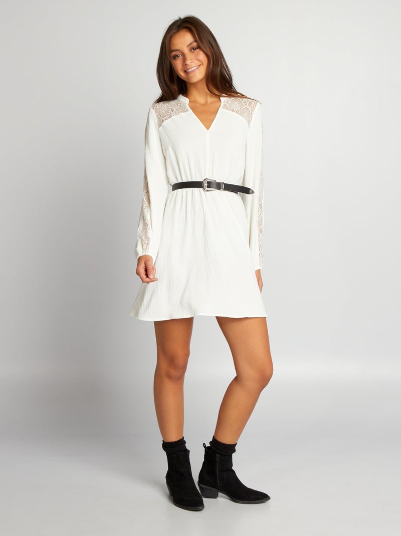Robe courte blanc - Kiabi