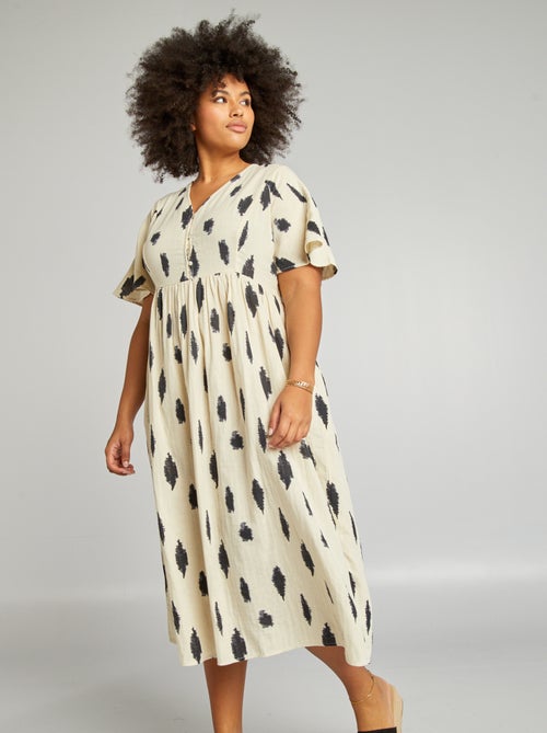 Robe courte boutonnée - Kiabi