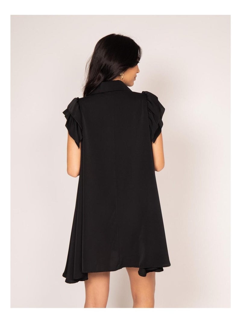 Robe courte boutonnée ILLISA Noir - Kiabi