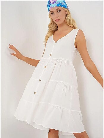 Robe courte boutonnée sans manches bdart
