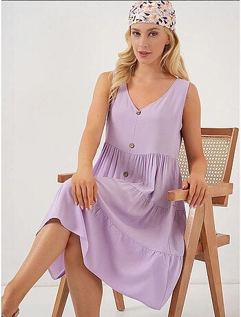 Robe courte boutonnée sans manches bdart