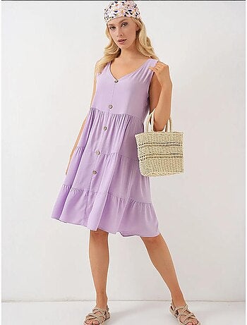 Robe courte boutonnée sans manches bdart
