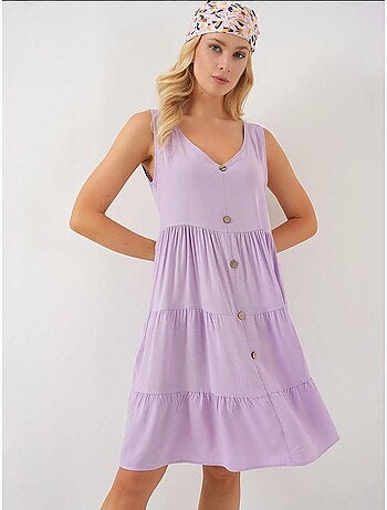 Robe courte boutonnée sans manches bdart