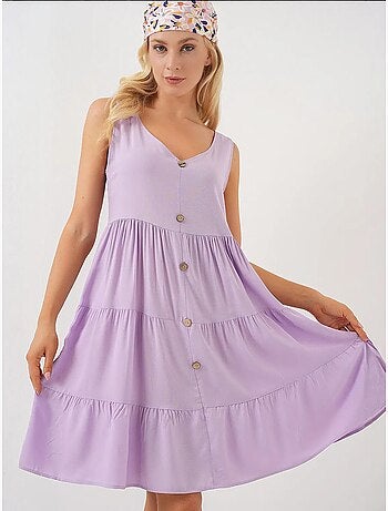 Robe courte boutonnée sans manches bdart