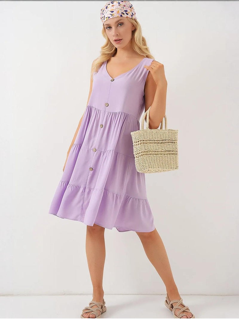 Robe courte boutonnée sans manches bdart Lavande - Kiabi