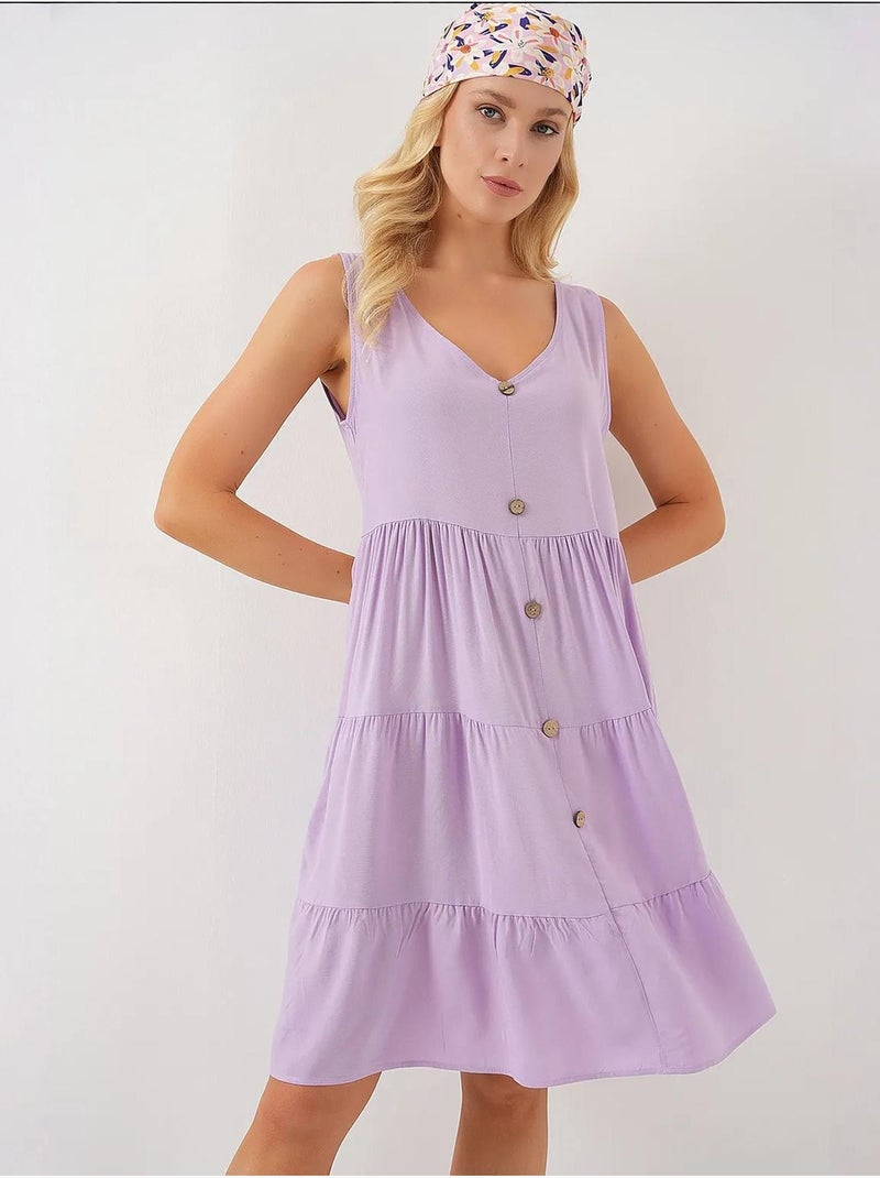 Robe courte boutonnée sans manches bdart Lavande - Kiabi