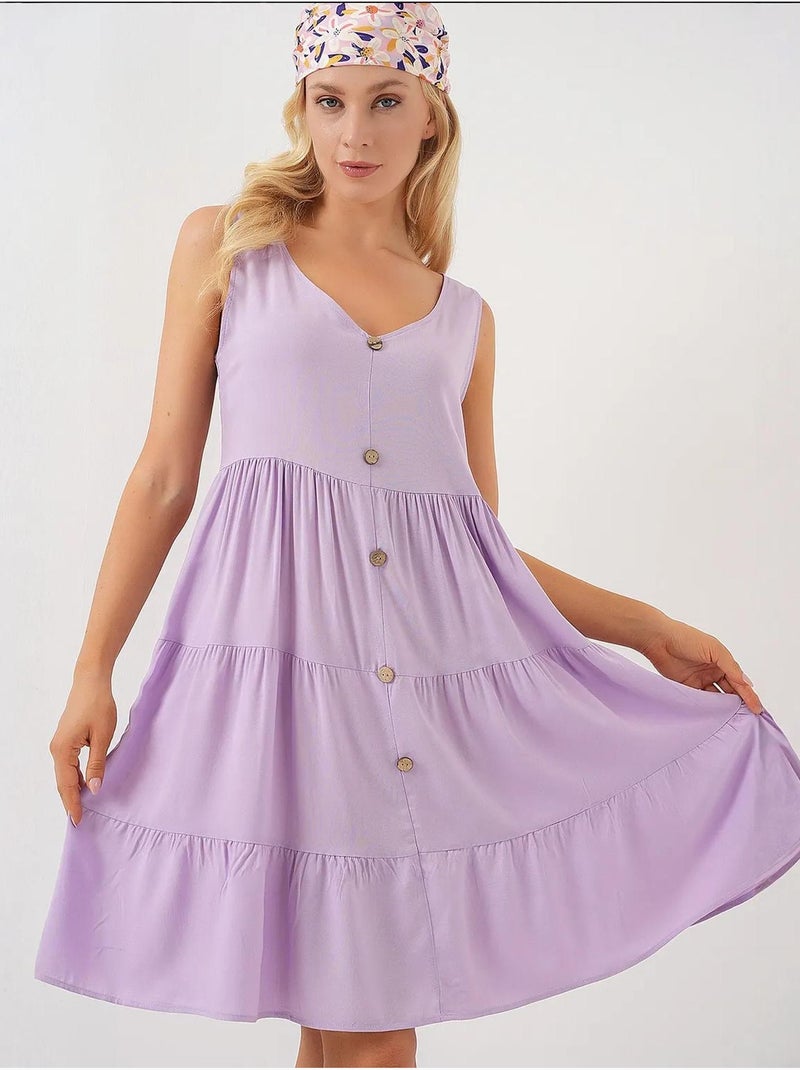 Robe courte boutonnée sans manches bdart Lavande - Kiabi