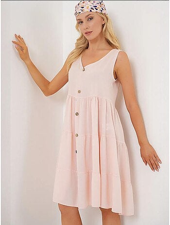 Robe courte boutonnée sans manches bdart