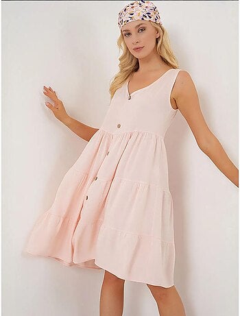 Robe courte boutonnée sans manches bdart