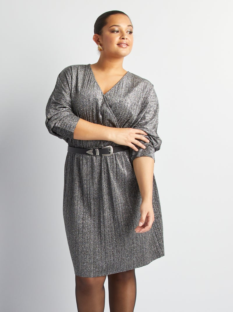 Robe courte brillantes Gris - Kiabi