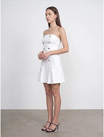 Robe courte bustier avec détail de boutons dilvin