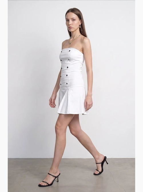 Robe courte bustier avec détail de boutons dilvin - Kiabi Robe courte bustier avec détail de boutons dilvin - Kiabi