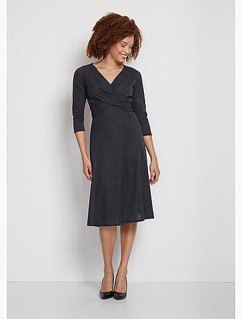 Robe courte cache-coeur en maille - Afibel