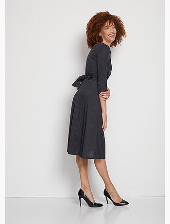 Robe courte cache-coeur en maille - Afibel