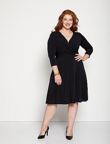 Robe courte cache-coeur en maille - Afibel