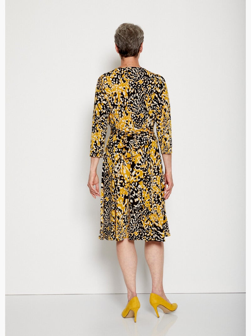 Robe courte cache-coeur en maille Miel - Kiabi