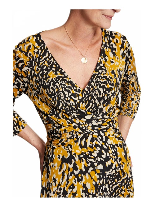 Robe courte cache-coeur en maille - Kiabi