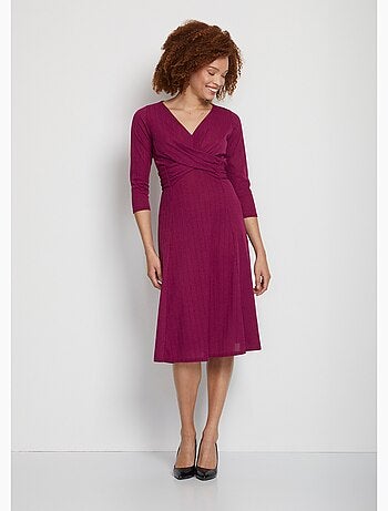 Robe courte cache-coeur en maille