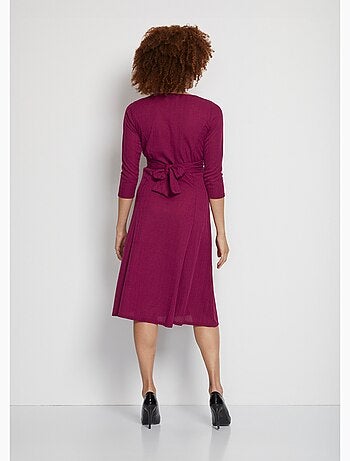 Robe courte cache-coeur en maille