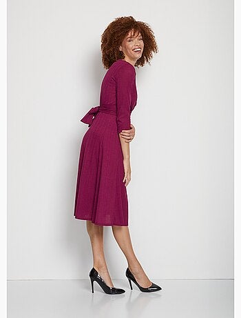 Robe courte cache-coeur en maille