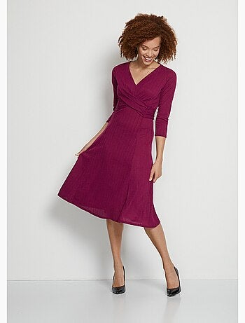 Robe courte cache-coeur en maille