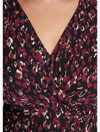 Robe courte cache-coeur en maille