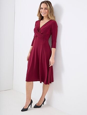 Robe courte cache-coeur en maille