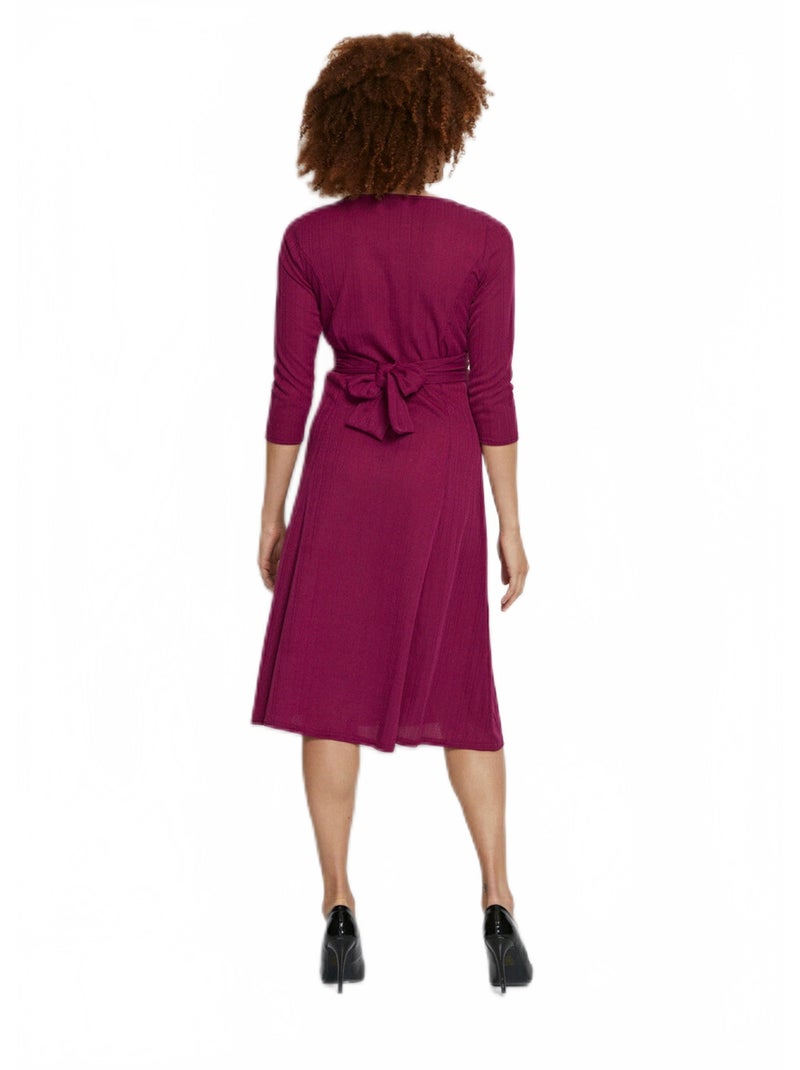 Robe courte cache-coeur en maille Violet prune - Kiabi