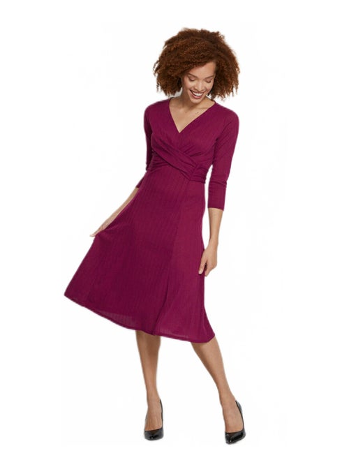 Robe courte cache-coeur en maille - Kiabi