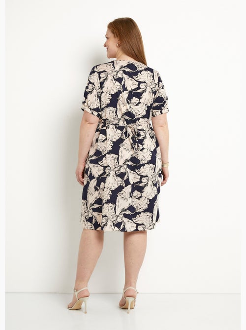 Robe courte cache-coeur fluide motif graphique - Afibel - Kiabi