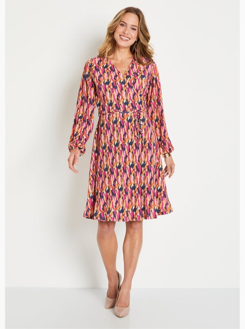 Robe courte cache-coeur imprimé feuillage - Afibel - Kiabi