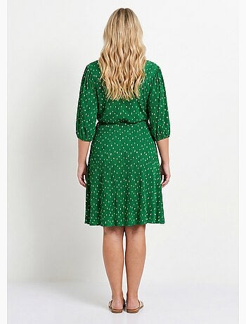 Robe courte cache-coeur imprimé pois - Afibel