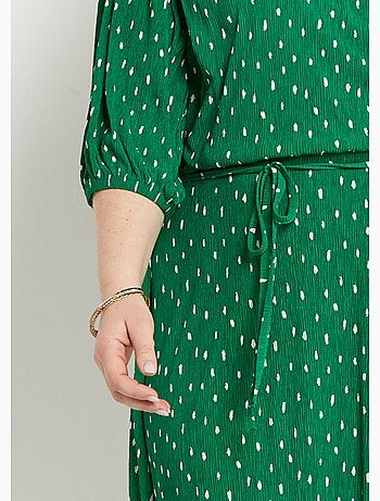 Robe courte cache-coeur imprimé pois - Afibel