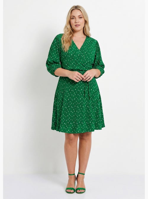 Robe courte cache-coeur imprimé pois - Afibel - Kiabi