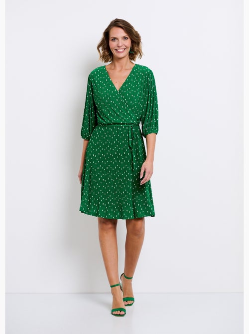 Robe courte cache-coeur imprimé pois - Afibel - Kiabi