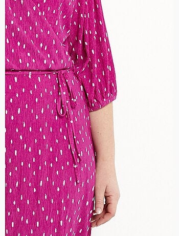 Robe courte cache-coeur imprimé pois - Afibel